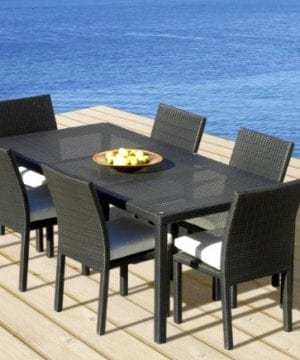 Outdoor Wicker Resin 7-PC Dining Table & Chair Set