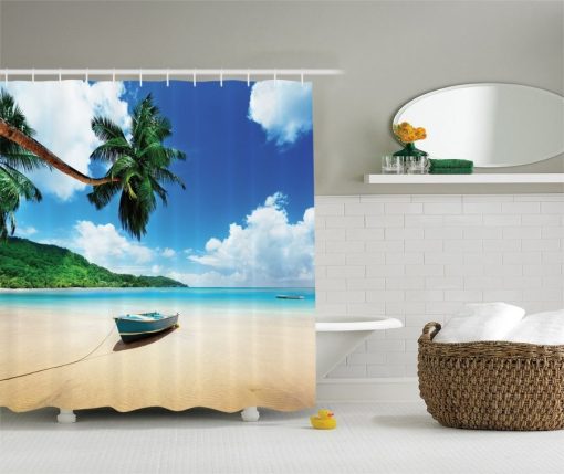 Boat on the Beach Shower Curtain