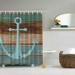 Ambesonne Nautical Rustic Anchor Shower Curtain