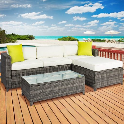 best choice products wicker sofa set