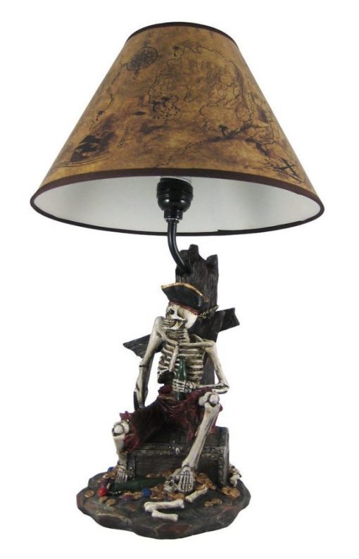 Pirate Skeleton Island Treasure Table Lamp