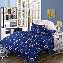 4pc-navy-blue-anchor-theme-duvet-cover-set Anchor Bedding Sets and Anchor Comforter Sets