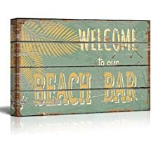 welcome-to-our-beach-bar-wooden-sign Wooden Beach Signs & Coastal Wood Signs