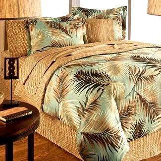 Lauren-Cole-Tropical-Palm-Tree-Leaf-Palm-Leaves-Ocean-Beach-Coastal-Bedding-Comforter-Set-Bed-in-a-Bag Palm Tree Bedding Sets & Comforters & Quilts