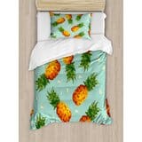 retro-poly-style-pineapples-motif-vintage-beach-summer-modern-illustration-duvet-cover-set Pineapple Bedding Sets & Quilts & Duvet Covers