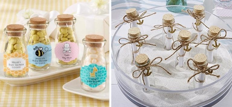 Large & Small Glass Bottles With Cork Toppers