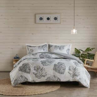 AmySeersuckerPalmDuvetCoverSet Palm Tree Bedding Sets & Comforters & Quilts