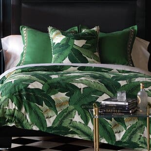 LaniaPalmHandTackedSingleReversibleComforter Palm Tree Bedding Sets & Comforters & Quilts
