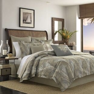 RaffiaPalms10025Cotton3PieceReversibleDuvetCoverSet Palm Tree Bedding Sets & Comforters & Quilts