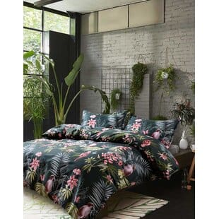 SimonePalmLeavesExoticTropicalFlowersandBirdsDuvetCoverSet Palm Tree Bedding Sets & Comforters & Quilts