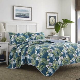 SouthernBreezeReversibleQuiltSetbyTommyBahamaBedding Palm Tree Bedding Sets & Comforters & Quilts