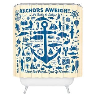 AndersonDesignGroupAnchorsAweighShowerCurtainSingleHooks Best Anchor Shower Curtains
