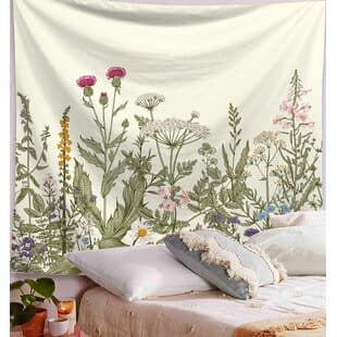 WildPlantPolyesterTapestrywithHangingAccessoriesIncluded 6 Best Types of Wall Hanging Tapestries