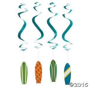Surfs Up Birthday Party Hanging Swirl Decorations 12 Ct 0 300x300