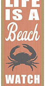 Life-is-a-beach-Watch-out-for-crabs-crab-image-beach-primitive-wood-plaques-signs-measure-5-x-15-size-0-159x300 Wooden Beach Signs & Coastal Wood Signs