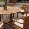 7 Pc Grade A Teak Wood Dining Set 60 Round Table And 6 Giva Arm Captain Chairs WFDSGV6 0 100x100
