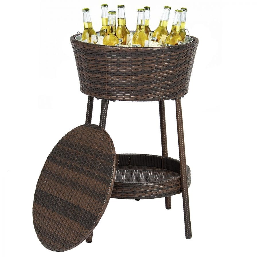 Best-Choice-Products-Wicker-Ice-Bucket-Outdoor Outdoor Coolers and Ice Chests