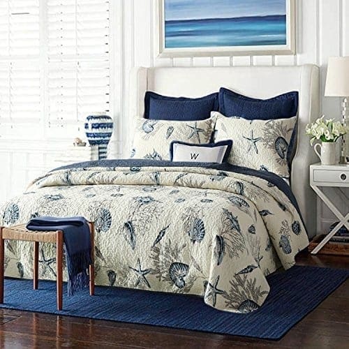 Brandream-Queen-Size-Blue-Ocean-Comforter-Set-Nautical-Bedding-Set Coastal Bedding Sets & Beach Bedding Sets