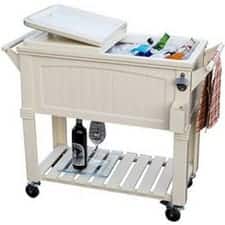 white-rolling-outdoor-patio-cooler Outdoor Coolers and Ice Chests