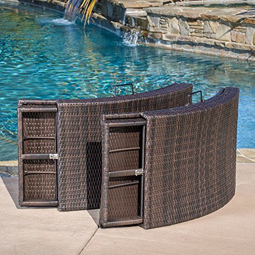 Set of 2 Christopher Knight Home Maureen Outdoor Multibrown PE Wicker Folding Chaise Lounge Chairs