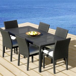 Outdoor Wicker Resin 7-PC Dining Table & Chair Set