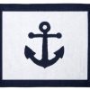 Anchors Away Nautical Navy And White Accent Floor Rug 0 100x100