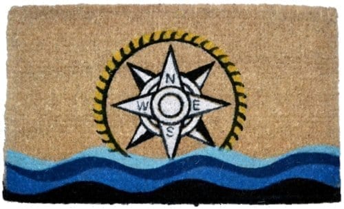 Imports Decor Printed Coir Doormat Compass 18 Inch By 30 Inch 0