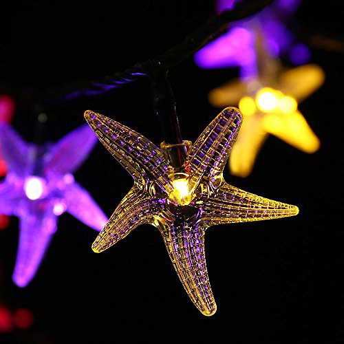 LUCKLED Original Starfish Solar String Lights 20ft 30 LED Fairy Christmas Lights Decorative Lighting For IndoorOutdoor Garden Home Patio Lawn Party And Holiday DecorationsMulti Color 0 1