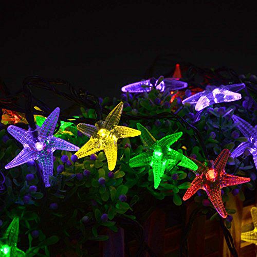 LUCKLED Original Starfish Solar String Lights 20ft 30 LED Fairy Christmas Lights Decorative Lighting For IndoorOutdoor Garden Home Patio Lawn Party And Holiday DecorationsMulti Color 0 4