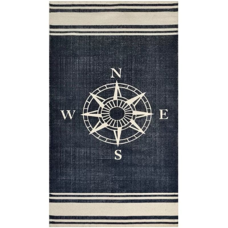 Nautical Rugs And Nautical Area Rugs Beachfront Decor   Granville Hand Woven Navy Off White Area Rug 800x800 