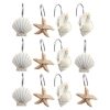 Resin Scallop Starfish Conch Shower Curtain Hooks