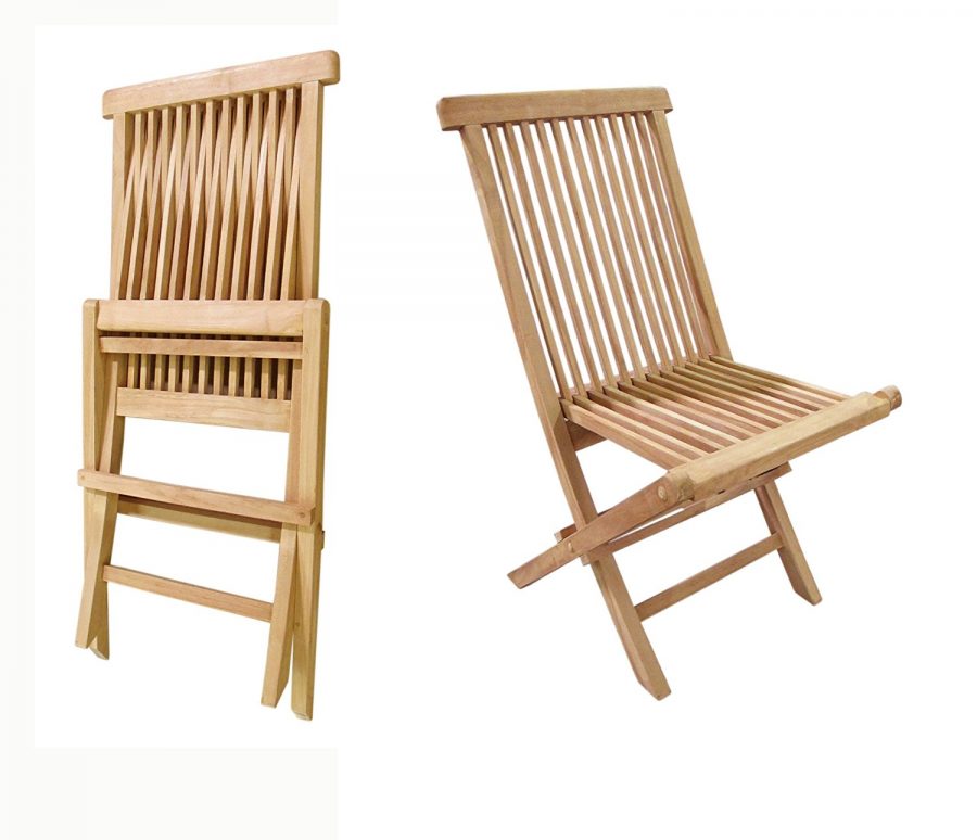D-Art Collection Teak Crestwood Folding Chairs