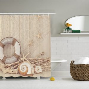 16-Life-Preserver-Spiral-Shell-Shower-Curtain-300x300 Beach Shower Curtains & Nautical Shower Curtains