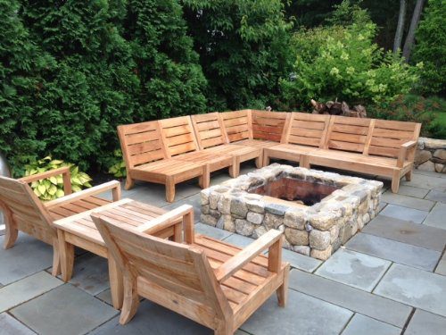 Teak Outdoor Sectional Sofa Set, Grade A Teak Outdoor Furniture
