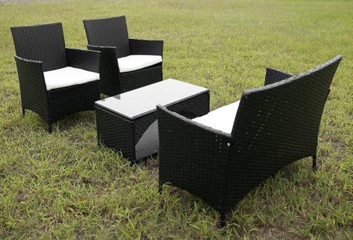 merax outdoor wicker patio seating set