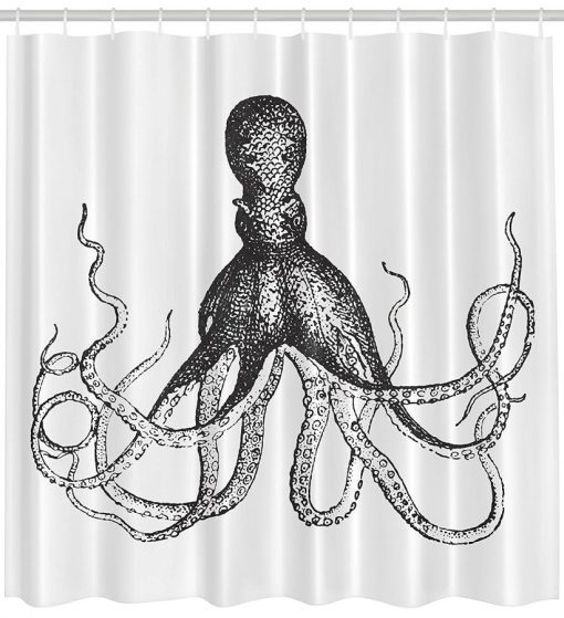 Octopus Beach Theme Shower Curtain
