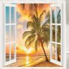 Sunrise Palm Tree Shower Curtain