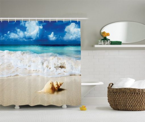 Conch Shell in Sand Shower Curtain