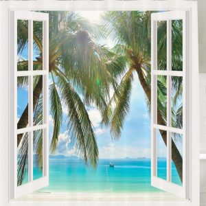 Window Ocean Views Shower Curtain