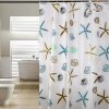 Blue Pier Starfish Seashell Shower Curtain