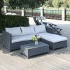 Lachesis 5-PC Grey Outdoor Wicker Sectional