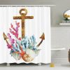 Anchor Coral Shell Shower Curtain