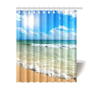 5-Tropical-Beach-Waves-Shower-Curtain-300x300 Beach Shower Curtains & Nautical Shower Curtains