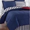 Red/Blue Reversible Nautical Bedding Set Bed in a Bag