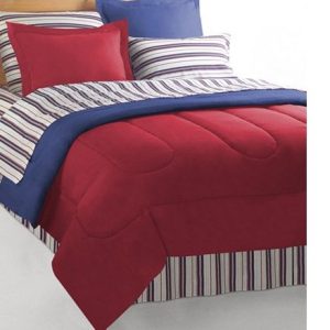 Red/Blue Reversible Nautical Bedding Set Bed in a Bag