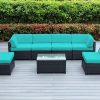 ohana mezzo turquoise wicker sofa set