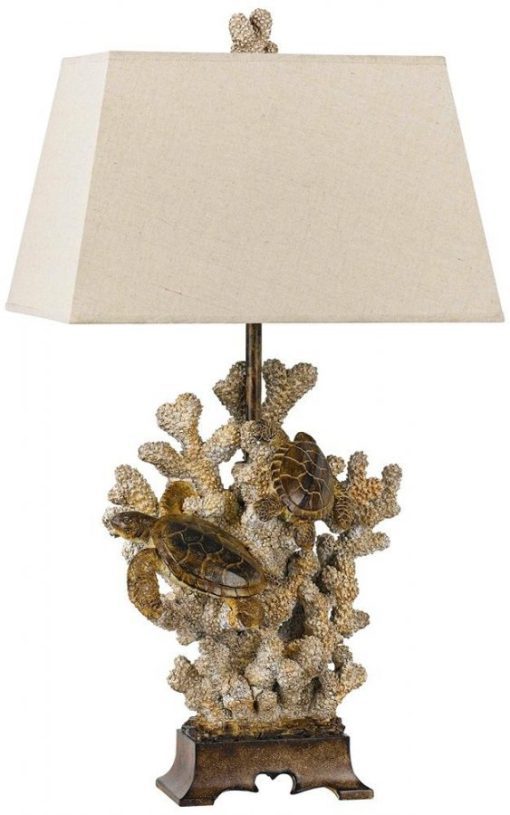 Cal Lighting Sand Stone Turtle Coral Lamp