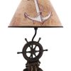 Captains Shipwheel Anchor Nautical Lamp