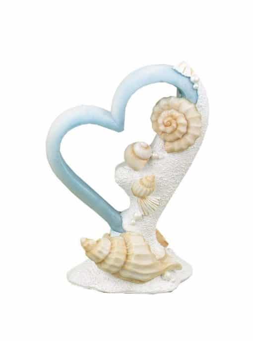 Heart Seashells Beach Wedding Cake Topper