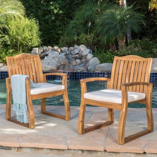 Tampa Teak Acacia Wood Chairs (Set of 2)